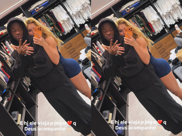 Virginia posa agarradinha com Vini Jr. em despedida: “Hoje ele viaja para jogar”