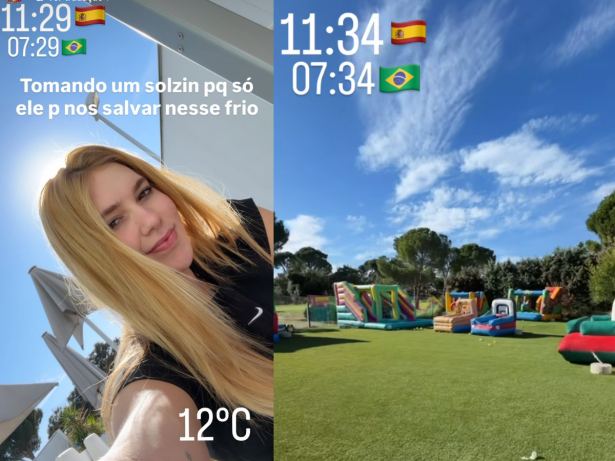 Virginia mostra detalhes de mansão na qual família está hospedada em Madri