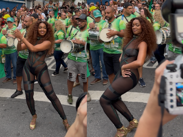 Iza se joga em ensaio de rua da Imperatriz Leopoldinense para o Carnaval 2026