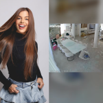 Influenciadora se apavora após vidro despencar e estilhaçar em sua mansão: “Livramento”
