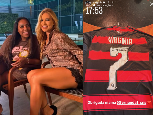 Ela também é rubro-negra! Virginia ganha presente da sogra para torcer pelo Flamengo