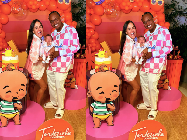 Tardezinha do Bento! Thiaguinho e Carol fazem festa pro filho com tema do show do cantor