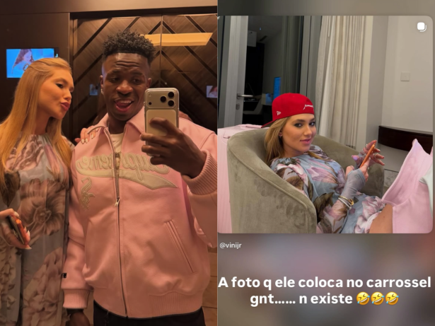 Vini Jr. abre álbum de 24h em Dubai com Virginia e ela reage: “Olha a foto que ele coloca”