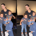 Ary Mirelle leva os filhos para o cinema pela primeira vez em sessão privada