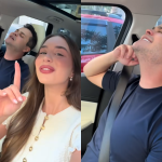 Matheus Aleixo grava vídeo com Duda Rubert em carro e web reage: “Dia do casal maluco?”