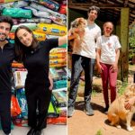Julinho Casares e Lara Silva, filha de Faustão, trocam presentes por mais de 4 toneladas de ração
