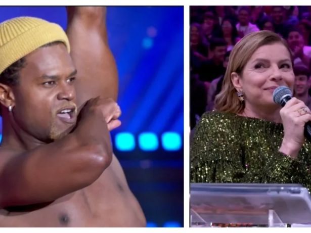Débora Bloch brinca com David Junior no “Dança dos Famosos”: “Acho que Odete pegaria”