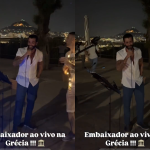 Ao vivo na Grécia! Gusttavo Lima dá palinha de Balada no meio da rua em Atenas