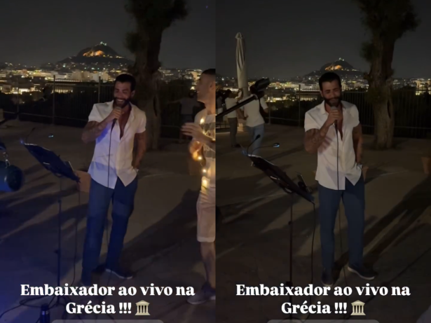 Ao vivo na Grécia! Gusttavo Lima dá palinha de Balada no meio da rua em Atenas