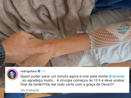 Rodrigo Faro pede orações por Vera Viel durante cirurgia: “Vai dar tudo certo!”