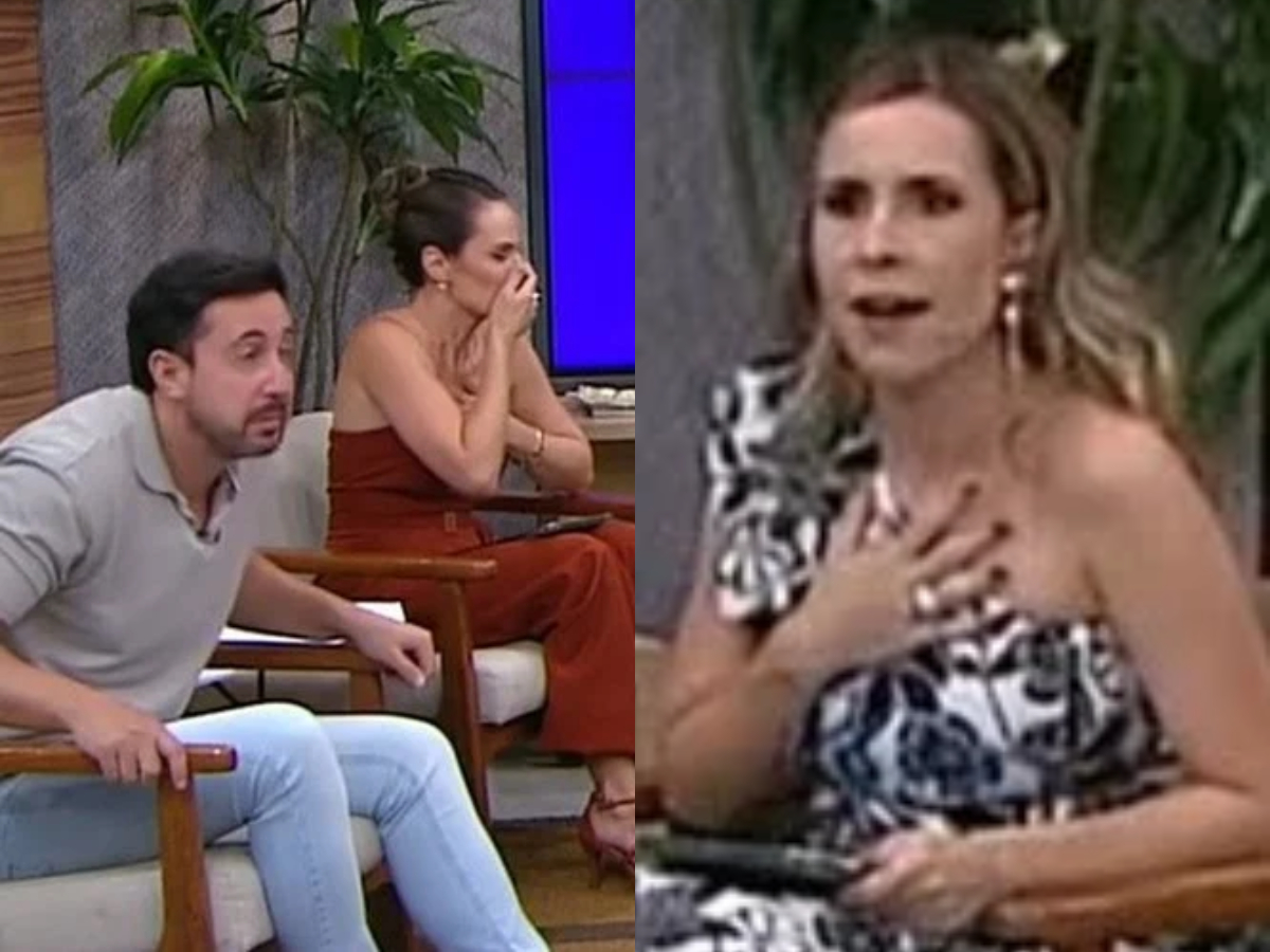 Deu falha Apresentadores do Mulheres levam susto com estrondo na TV Gazeta