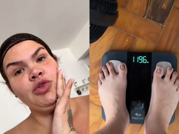 Thais Carla se surpreende ao subir na balança: “A última vez que pesei isso eu tinha 16 anos”