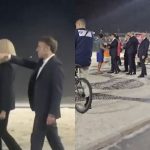 Emmanuel Macron caminha em Copacabana antes do G20 com líderes globais no Brasil