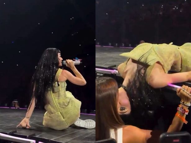 Ao som de “I Kissed a Girl”, Katy Perry troca selinho com fã em Los Angeles
