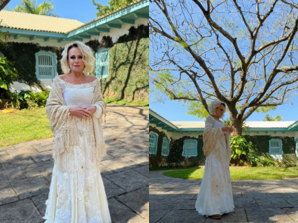 Puro luxo e requinte: os detalhes do vestido usado por Ana Maria na renovação de votos