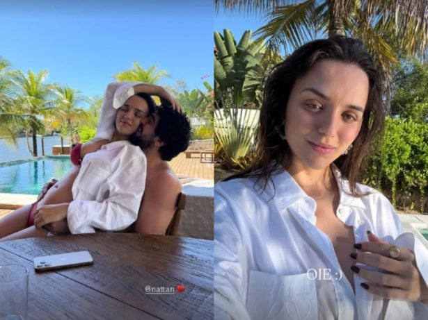 Em clima de romance, Rafa Kalimann posa com Nattan e exibe barriguinha de grávida