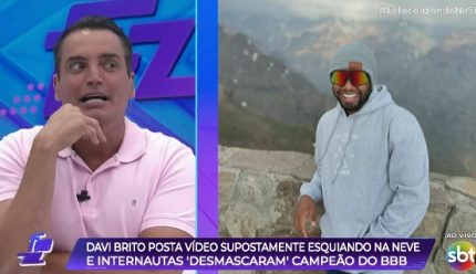 Esquiagem fake de Davi no Chile repercute na web e Leo Dias relembra: “Nem tem neve nessa época”