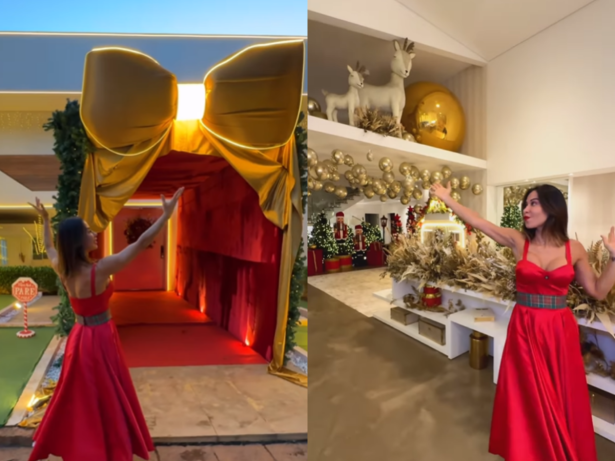 Luxo: Maíra Cardi mostra detalhes de sua mansão decorada para o Natal
