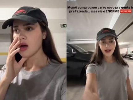 Puro luxo! Franciny Ehlke se impressiona com novo carro comprado pelo marido bilionário