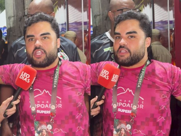 A reação de Lucas Guedez com o impacto de Virginia na Sapucaí