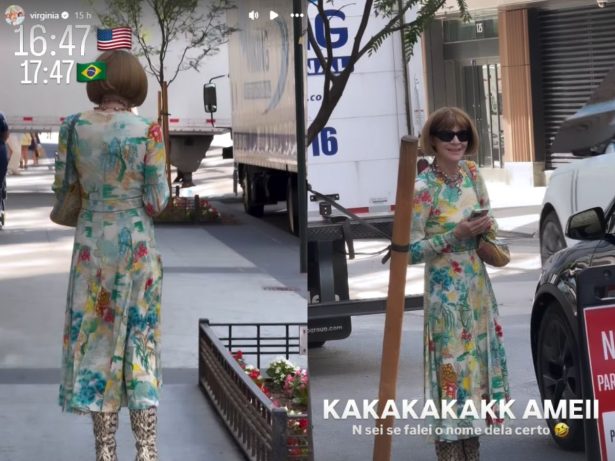 Virginia encontra Anna Wintour, ícone da moda mundial, e mostra reação nas redes