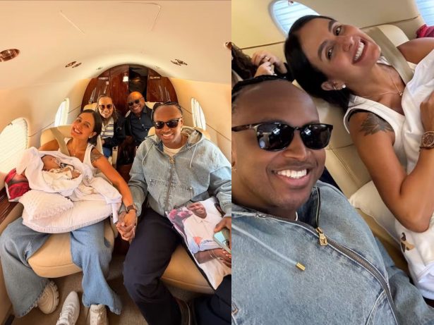 Thiaguinho e Carol Peixinho compartilham foto em família e revelam rosto do filho