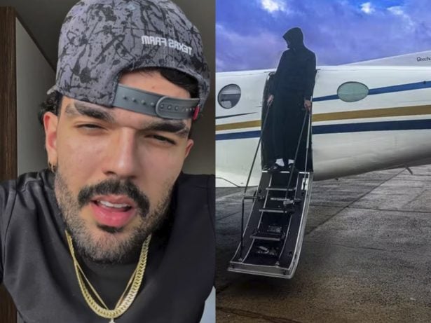 Luan Pereira relata susto durante voo devido tempestade de gelo: “Fiquei com medo”