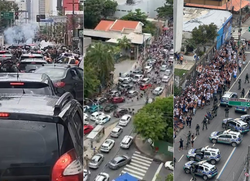 Torcidas pararam a cidade para brigar / Reprodução