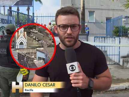 Teto de santuário desaba e faz Globo interromper a programação