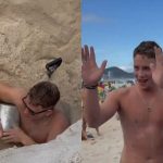 Gringo que ficou atolado na praia de Copacabana confessa: “Pensei que fosse morrer”