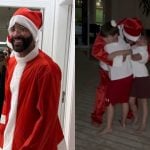 Gusttavo Lima encarna Papai Noel e se transforma no bom velhinho para os filhos