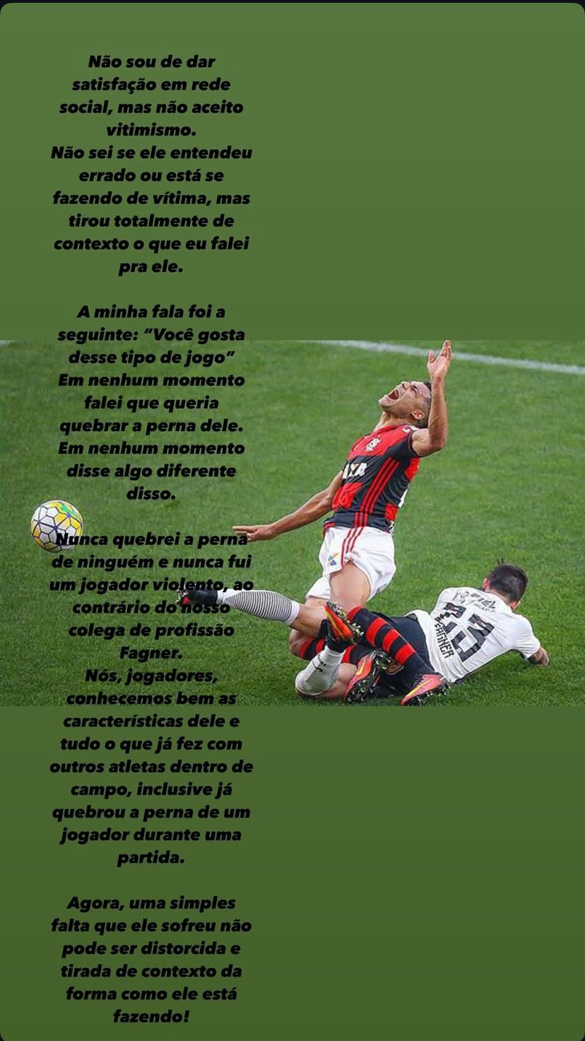 Pottker lembrou entrada dura de Fágner em Ederson após acusação do jogador do Cruzeiro / Reprodução