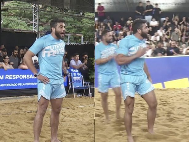Pé na areia: Henrique, da dupla com Juliano, mostra talento no futevôlei e viraliza