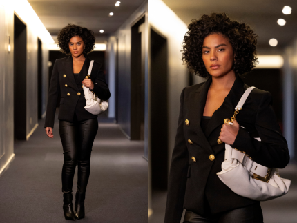Maria de Fátima, interpretada por Bella Campos, com seu novo visual na novela 
