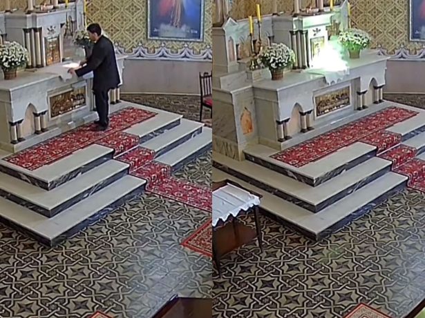 Homem detona bomba em altar de igreja vazia em Santa Catarina