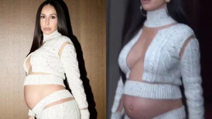 Sabrina Sato exibe barrigão em Paris com look ousado para show de Céline Dion