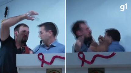Vereadores trocam socos após parlamentar jogar água em colega durante sessão no interior do RS