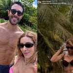 Rodrigo Mussi posa com nova namorada na praia
