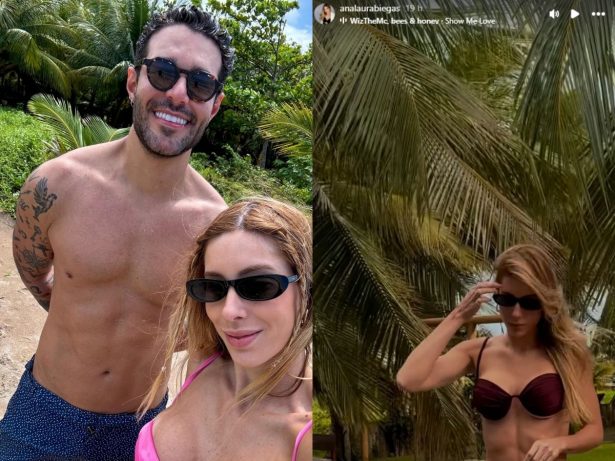 Rodrigo Mussi posa com nova namorada na praia