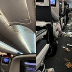 Passageiros voando e comida no teto: turbulência causa caos em voo do Canadá