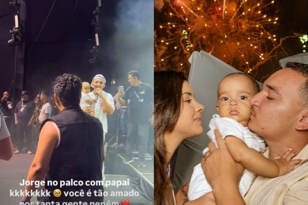 João Gomes encanta ao subir no palco com o filho pela primeira vez