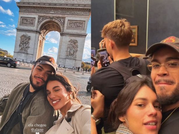Alane Dias viaja para Paris e encontra namorado, Fran Gil, que está em turnê na Europa