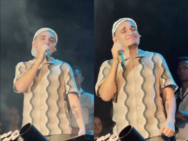 João Gomes chora ao reencontrar professora que o alfabetizou, durante show