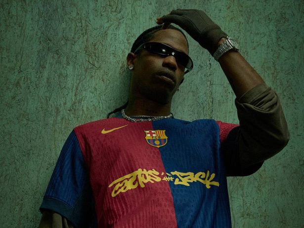 Travis Scott estampa camisa do Barcelona para clássico contra o Real Madrid