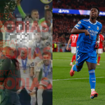 Brasileiros flagram torcedor do Benfica colocando bananas em foto de Vini Jr. em museu do Real