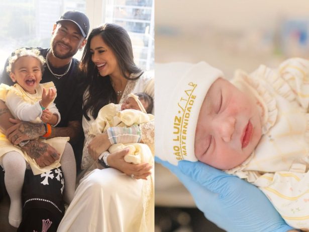 Neymar Jr. e Bruna Biancardi compartilham os primeiros registros da chegada de Mel
