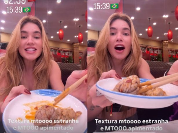 Corajosa? Em viagem à China, Virginia experimenta cérebro, prato típico do país