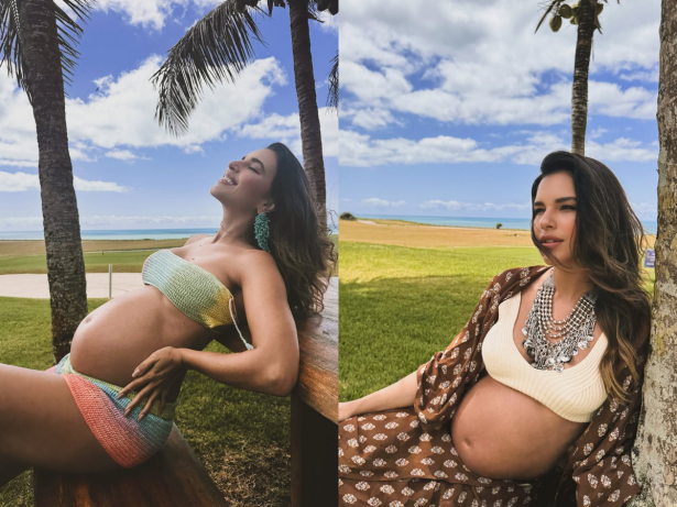 Grávida, Mariana Rios posa em praia na Bahia e faz reflexão sobre ser grata