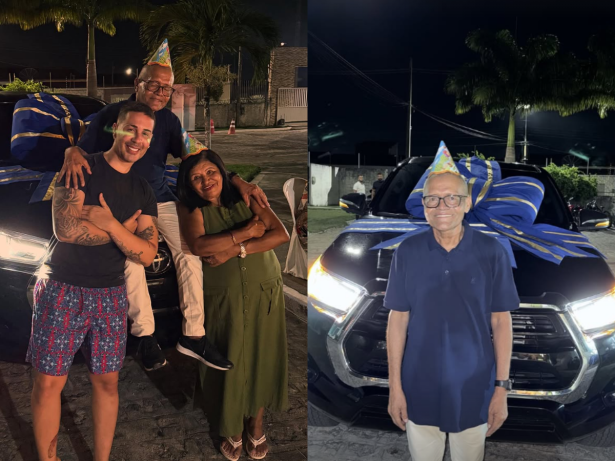 Surpresa! Carlinhos Maia comemora aniversário do pai e o presenteia com “carro dos sonhos”