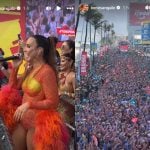 Ivete Sangalo agita multidão em bloco nesta segunda em Salvador